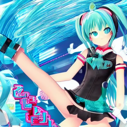 Prompt: hatsune miku smokes sega genesis