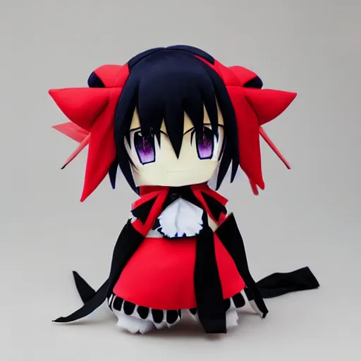 Image similar to fumo plush of a yandere, anime girl