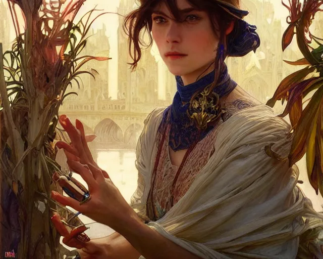 Prompt: photography of dorothea sharp, deep focus, d & d, fantasy, intricate, elegant, highly detailed, digital painting, artstation, concept art, matte, sharp focus, illustration, hearthstone, art by artgerm and greg rutkowski and alphonse mucha