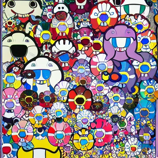 Image similar to art by takashi murakami