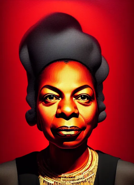 Image similar to hyper detailed 3 d render like an oil painting - portrait of nina simone, houdini algorithmic generative render, abstract brush strokes, masterpiece, edward hopper and james gilleard, peter lindbergh, wolfgang lettl, octane render, 8 k