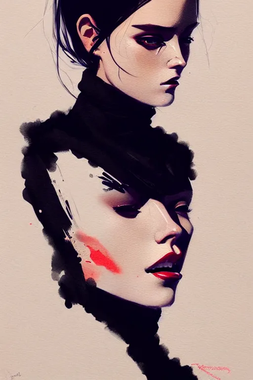 Image similar to a ultradetailed portrait painting of a stylish woman in a black turtleneck by conrad roset, greg rutkowski and makoto shinkai trending on artstation