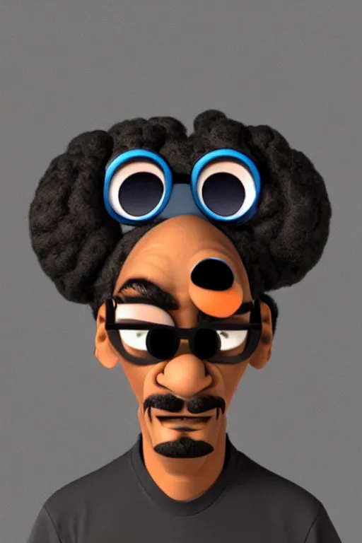Image similar to snoop dogg, 3 d pixar character