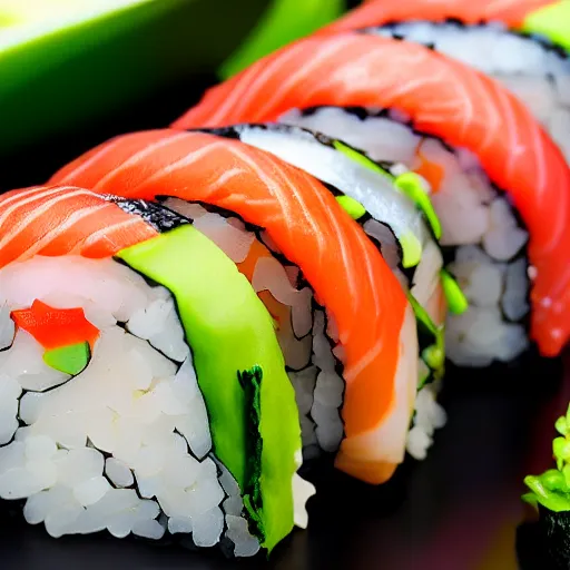 Image similar to Sushi closeup, detailed, 4k, photorealistic, professional photo, high details