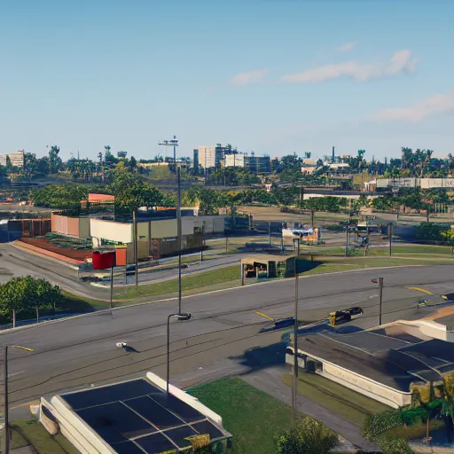 Image similar to pembroke pines florida in gta 5, 8k octane 3D render