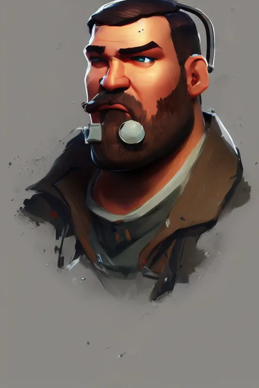 Prompt: beautiful highly detailed realistic stylized character portrait team fortress 2 engineer, detailed character concept art master portrait by ismail inceoglu, trending on artstation