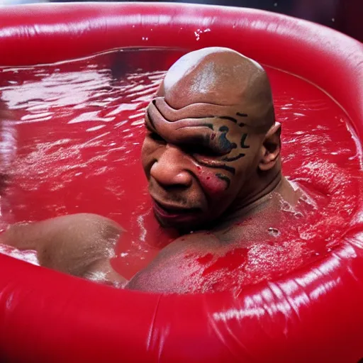 Image similar to Mike Tyson dying in a pool of blood,4k quality