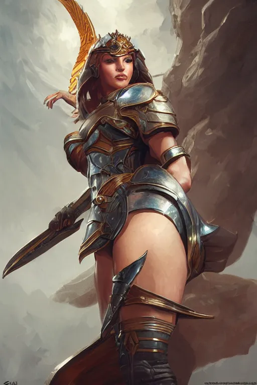 Image similar to amazon valkyrie athena, d & d, fantasy, portrait, highly detailed, headshot, digital painting, trending on artstation, concept art, sharp focus, illustration, art by artgerm and greg rutkowski and magali villeneuve