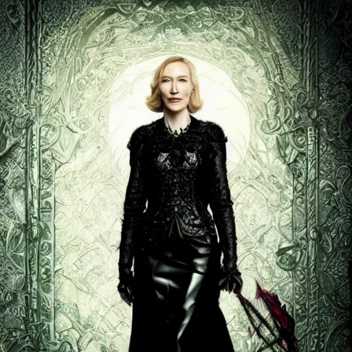 Image similar to cate blanchett , neo gothic, movie poster,