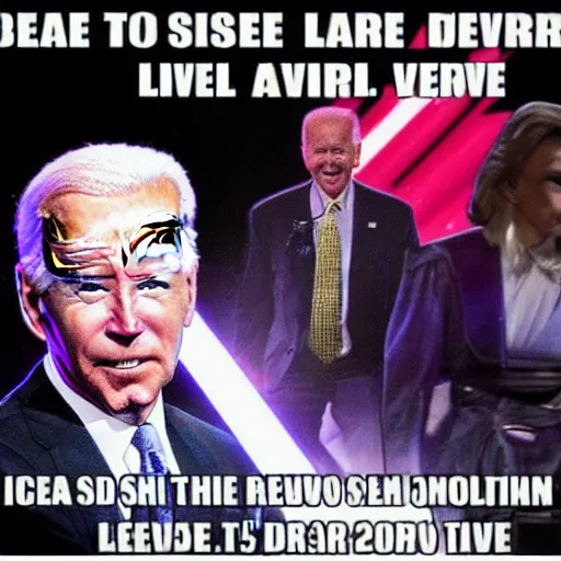 Image similar to joe biden laser eyes meme as evil emperor with lightning, synthwave style