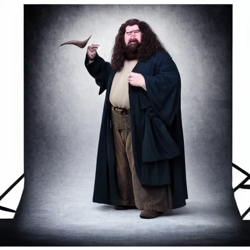 Prompt: Hagrid from Harry Potter, studio lighting, 4k, award-winning photography