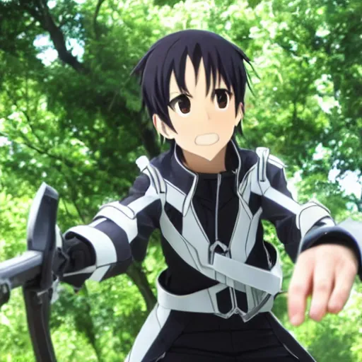 Image similar to Remi Malek as Kirito in Sword Art Online Movie Adaptation