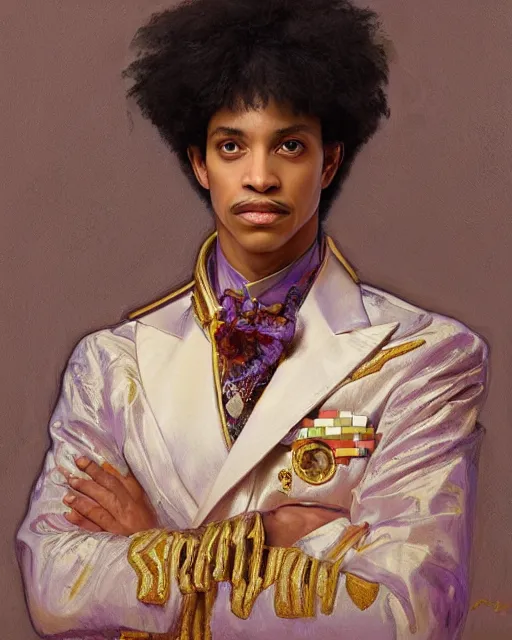 Image similar to portrait of a Prince Rogers Nelson by Mandy Jurgens and Richard Schmid and chuck close and mucha