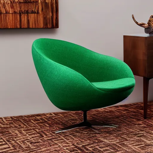 Prompt: an armchair in the shape of an avocado 4k hd