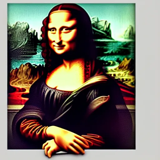 Image similar to picture of mona lisa drawn by an 8 year old child