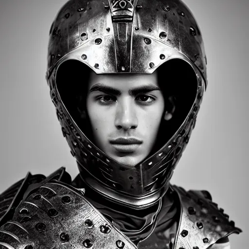 Prompt: a portrait of a beautiful young greek male wearing an alexander mcqueen armor , photographed by andrew thomas huang, artistic