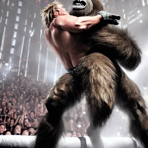 Image similar to chris jericho fighting king kong