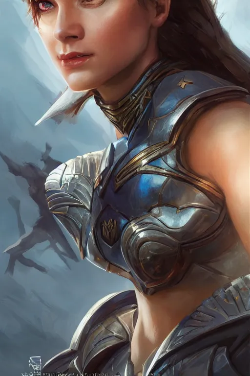 Image similar to amazon valkyrie athena, d & d, fantasy, portrait, highly detailed, headshot, digital painting, trending on artstation, concept art, sharp focus, illustration, art by artgerm and greg rutkowski and magali villeneuve