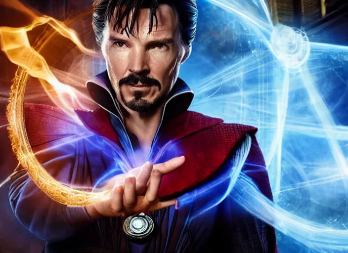 Image similar to film still of Doctor Strange working as a bartender in the new Avengers movie, 4k