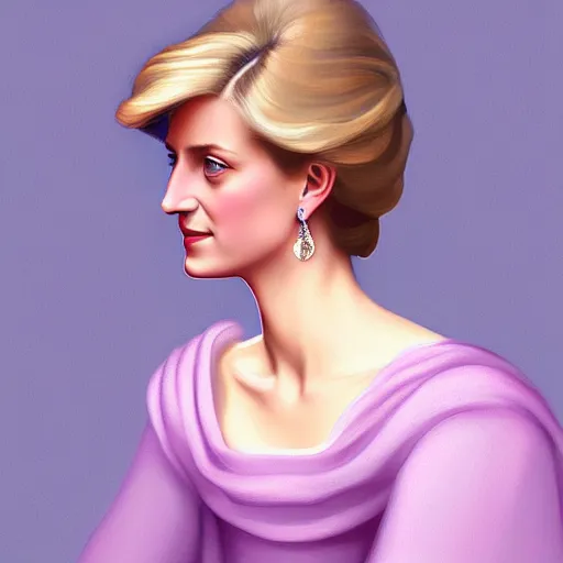 Prompt: portrait of Princess Diana, dreamy and ethereal, expressive pose, peaceful expression, elegant, highly detailed, digital painting, artstation, concept art, smooth, ephemeral, by Johannes Vermeer