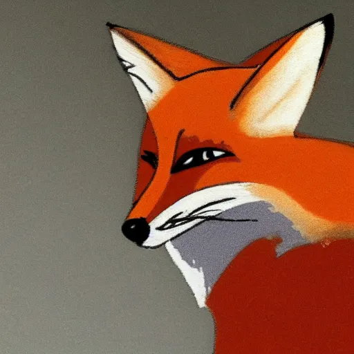 Image similar to a fox holding a knife