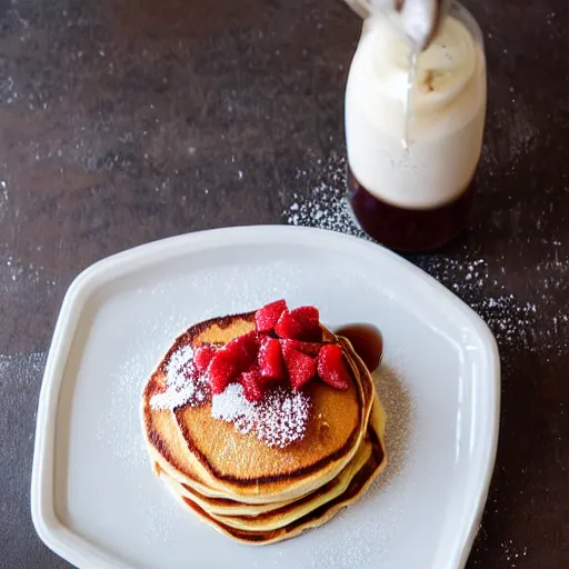 Prompt: pancakes topped with slugs, cookbook photo