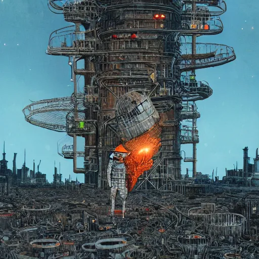 Prompt: entire oil refinery crammed into the body of a bat, filthy cyborg bat, terrifying, by ian miller, geof darrow, jack gaughan, 8 k hi octane render, lit by torches, dystopian skies, puce sheen, wet, - 4 n
