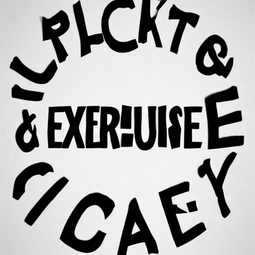 Image similar to text : ( excercise!!!!!!!!!! ), black and white