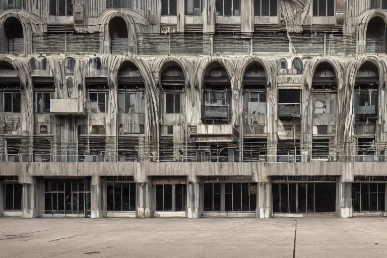 Prompt: 8k resolution photograph of a lost art deco ghost city, kodak professional lenses