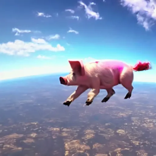 pig skydiving, epic vibrant gopro footage, Stable Diffusion OpenArt