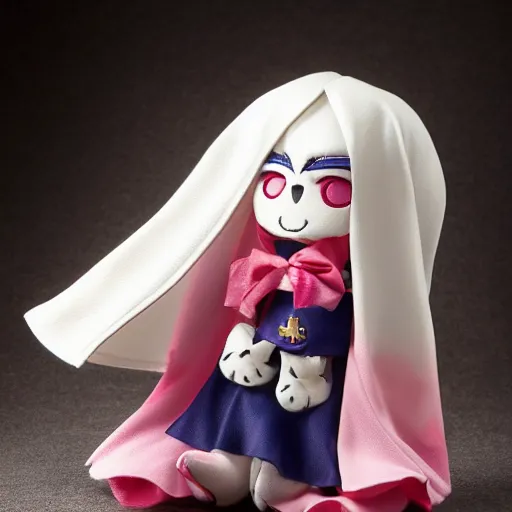 Prompt: cute fumo plush of a devout girl from a secret cult, the order of the burning shadow, studio lighting, chaotic evil