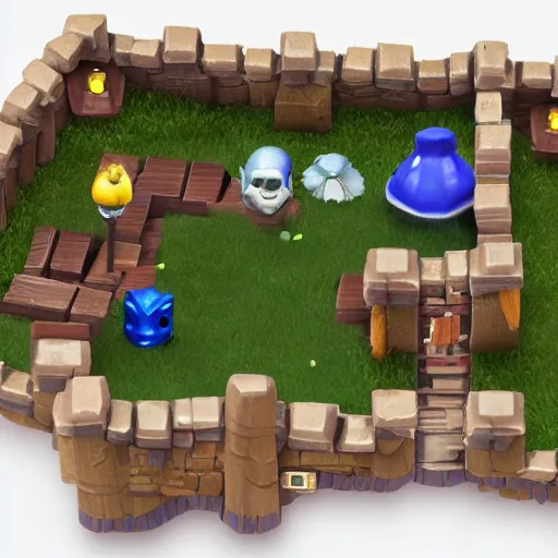 Prompt: a clash royale building model of the fungal prison