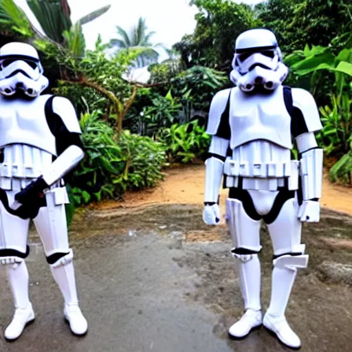 Prompt: stormtroopers on holiday in thailand