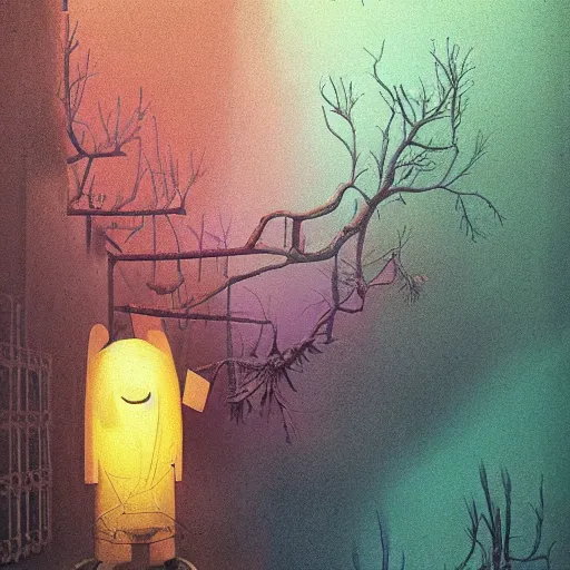 Image similar to strange colourful creatures. digital artwork by vincent bons, michael whelan, beeple, remedios varo and gerardo dottori. grainy and rough. interesting pastel colour palette. beautiful light. oil and water colour based on high quality render. retro.