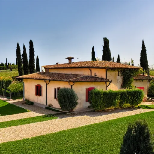 Image similar to beautiful tuscan italian villa in the middle of a vineyard