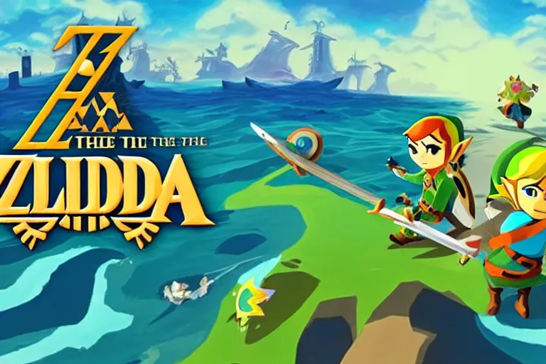 Prompt: WiiU in the style of The Legend of Zelda: The Wind Waker HD (2013)