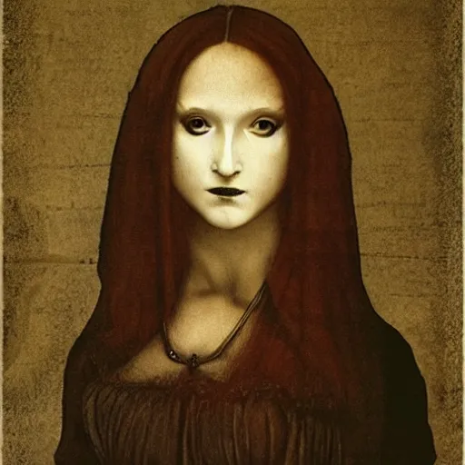 Image similar to goth woman by leonardo da vinci