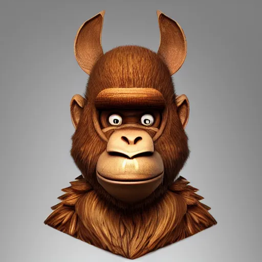 Image similar to high intricate bust of an donkey kong carved from wood in baroque style, studio light, maria panfilova, andrea savchenko, mike kime, ludovic plouffe, qi sheng luo, oliver cook, trending on artstation