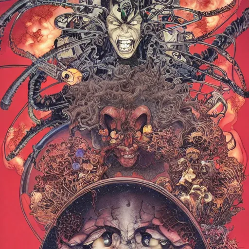 Image similar to mad scientist, by yoichi hatakenaka, masamune shirow, josan gonzales and dan mumford, ayami kojima, takato yamamoto, barclay shaw, karol bak