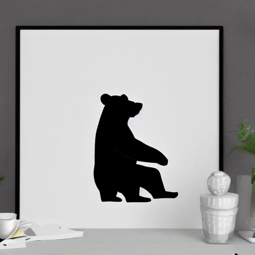 Prompt: bored bear graphic art