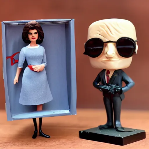 Image similar to jacqueline kennedy, stop motion vinyl action figure, plastic, toy, frank frazetta style