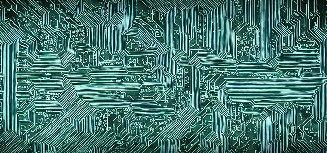 Prompt: 3d render of an infinitely complex circuit board,