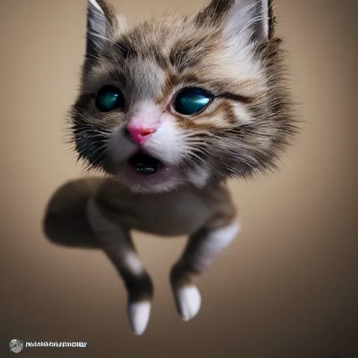 Prompt: full body pose, hyperrealistic photograph of a grotesque kitten, dim volumetric lighting, 8 k, octane beautifully detailed render, extremely hyper detailed, intricate, epic composition, cinematic lighting, masterpiece, trending on artstation, very very detailed, stunning, hdr, smooth, sharp focus, high resolution, award, winning photo, dslr, 5 0 mm