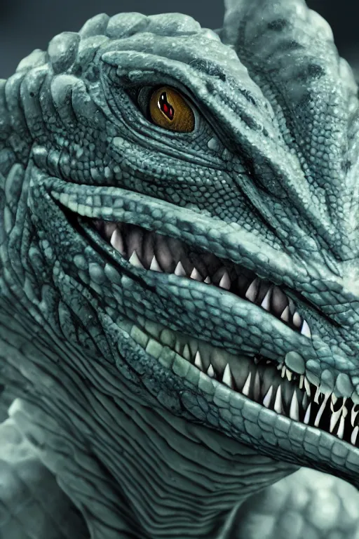 Image similar to lizardman, gray scales, anime, hd,