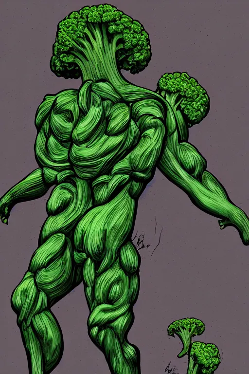 Image similar to ripped broccoli man, full body, human figure, highly detailed, digital art, sharp focus, trending on art station