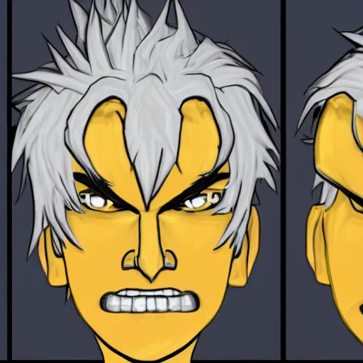 Image similar to xqc as a homestuck troll, gray skin, yellow horns, detailed portrait