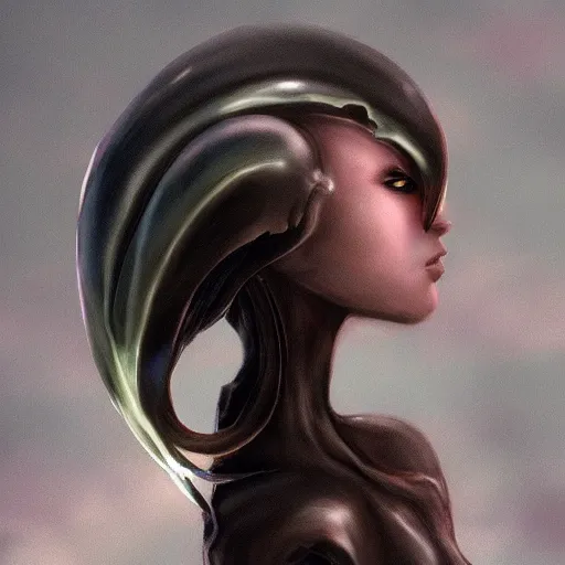 Prompt: beautiful alien girl, profile pic