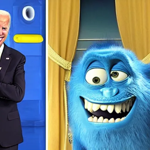 Image similar to joe biden in monsters Inc