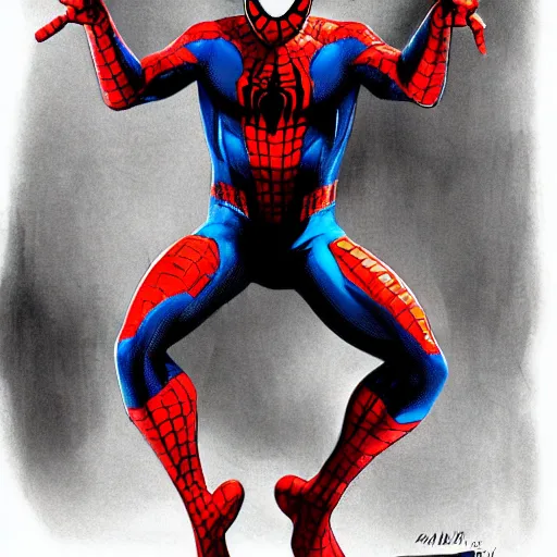 Image similar to spider-man suit concept art for a grittier adaptation, mexico city