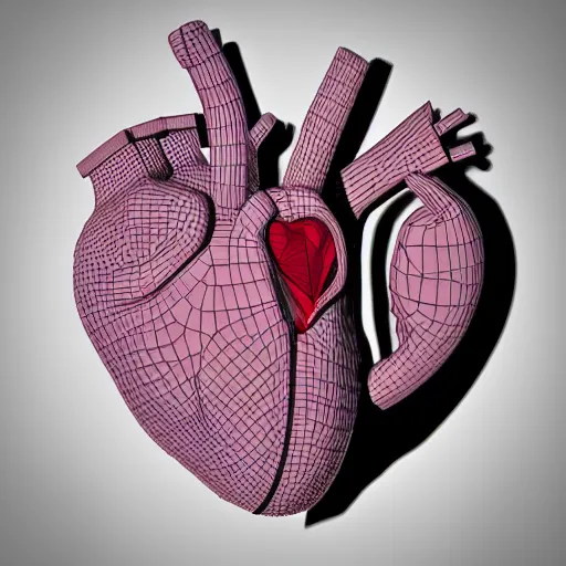 Prompt: highly detailed, anatomically accurate, 3D model of a human heart, made out of acrylic, ambient lighting, award winning, stunning